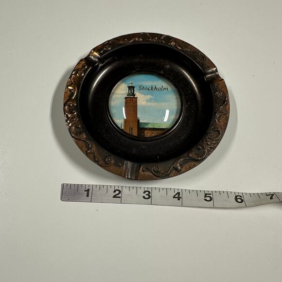 Stockholm Sweden Vintage Metal Ashtray in Good Used Condition - Picture 4 of 5